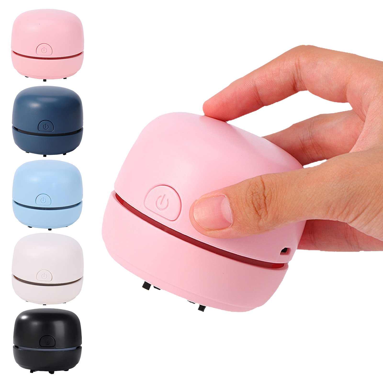 Mini Desktop Vacuum Cleaner For Eraser Dust - コードレスで小型、卓上でも使えるハンディクリーナー。USB充電式で、消しゴムやキーボードのゴミ、食べこぼしなどを静かに吸引。50dBの低騒音、ABS製ボディ。