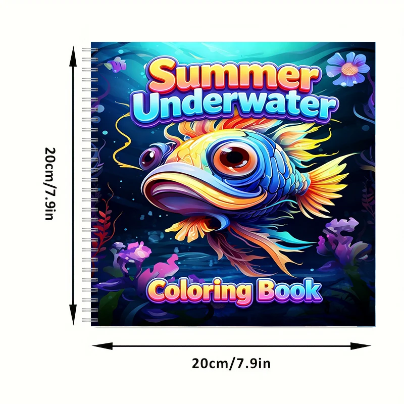 大人向けの夏の水中塗り絵ブック、かわいい海洋画帳、ストレス解 - School Supplies のレビューと価格