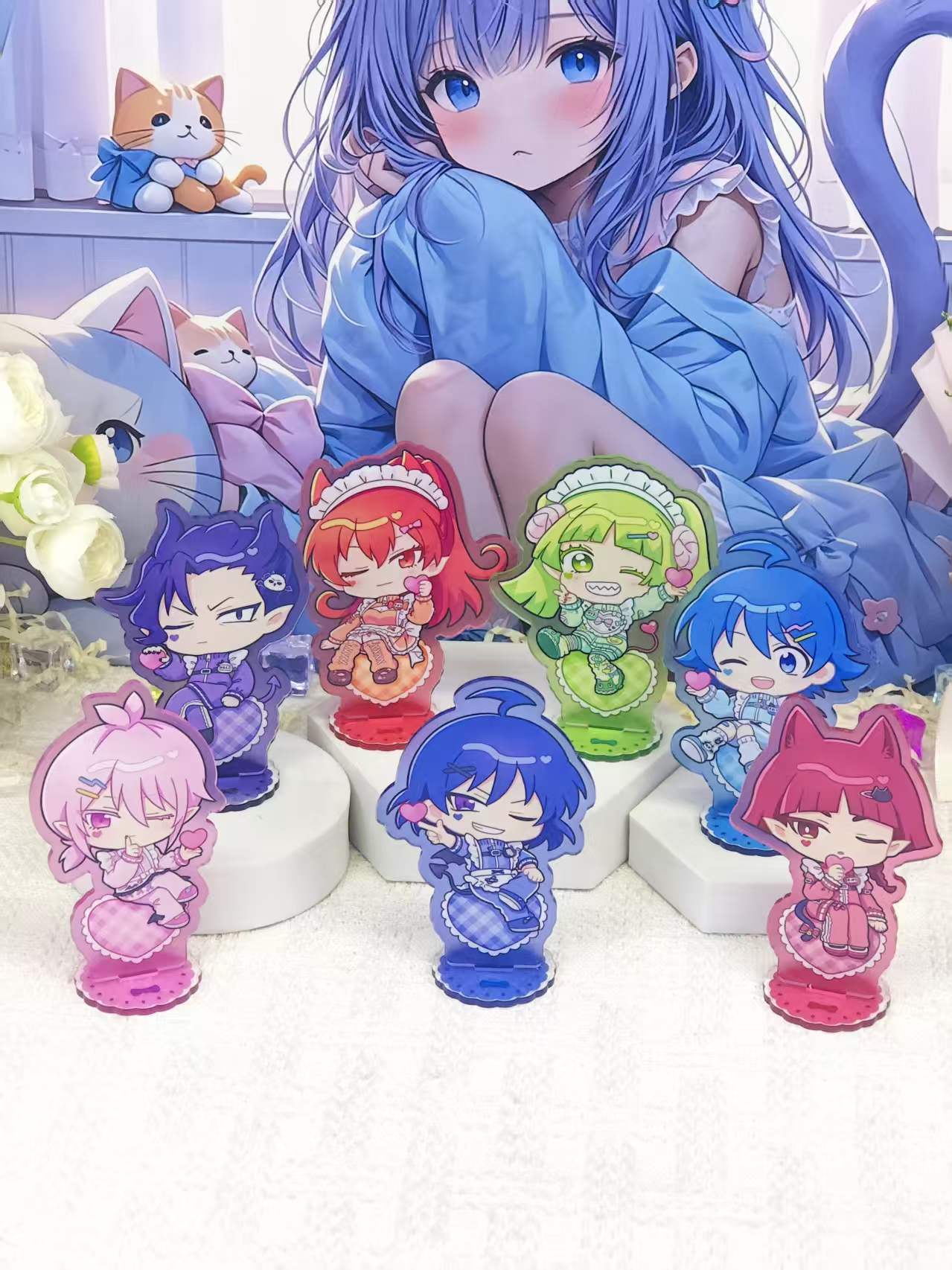 イルマくんのちびメイド風アクリルスタンドセット。かわいいアニ - Desk Accessories のレビューと価格